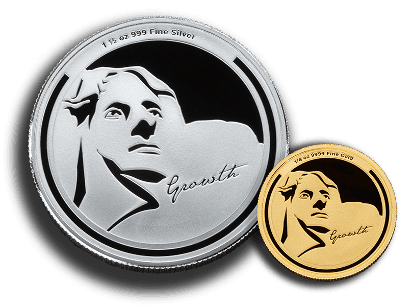 Front of the Thomas Jefferson &ndash; Growth coin