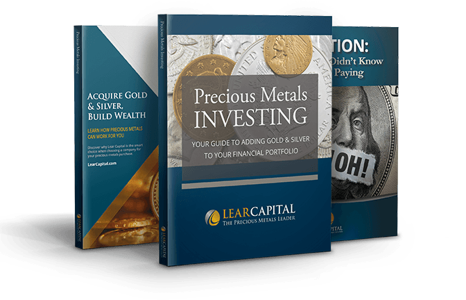 3 brochures, Precious Metals Investing cover is at the center