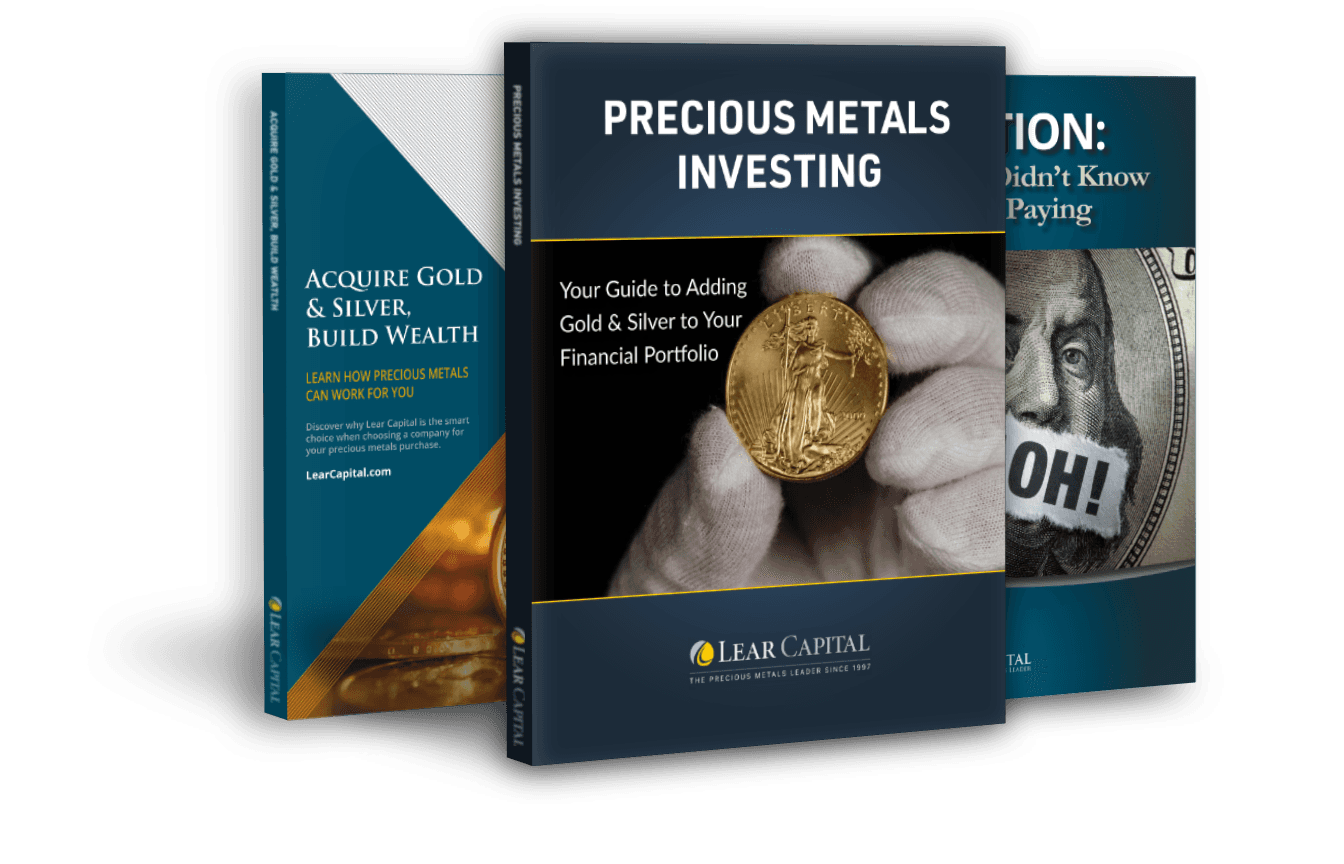 3 brochures, &ldquo;Precious Metals Investing&rdquo; on top