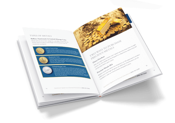 Guide book open to the Types of Metals page.